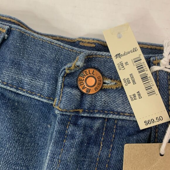 NWT Madewell Women’s The Perfect Jean Shorts Size W 26 Raw Hem High Waist - Picture 3 of 8